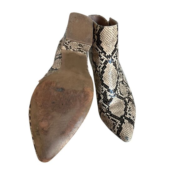 STEVE MADDEN Checkmate Side Zip Snake Print Ankle Boots Sz 7 - Picture 8 of 8